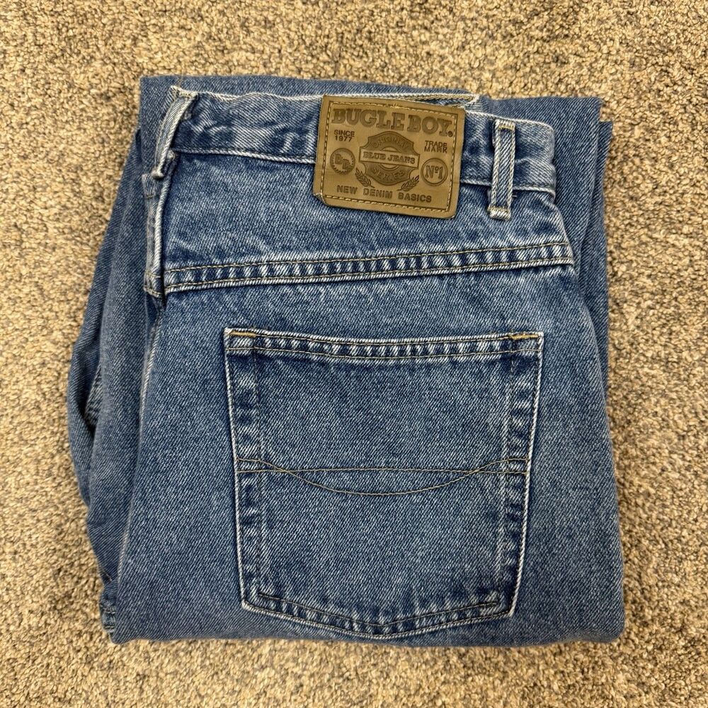 Vintage 80s Bugle Boy Women's 12 Blue Jeans Denim 30x30 Hip Hop Skater Wide Leg